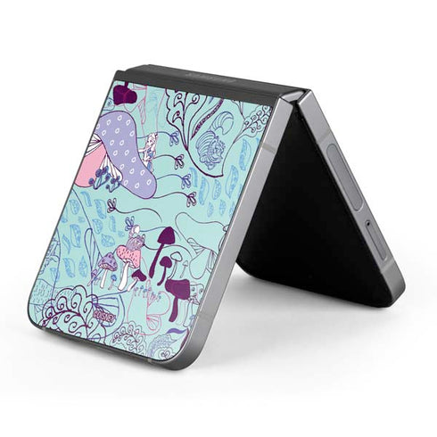 Disney Alice in Wonderland (animated) Mushrooms Print Pattern Galaxy Z Flip6 Skin